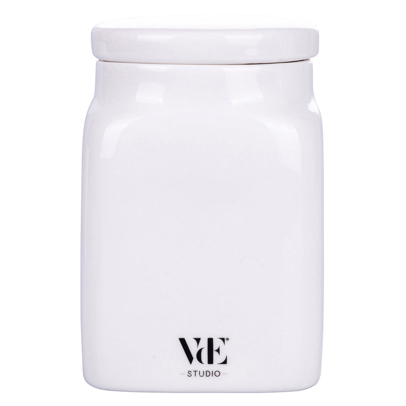 Barattolo Sale Grosso 9,5x9,5x14,5 cm in New Bone China VdE Tivoli 1996 Le Travisate Bianco