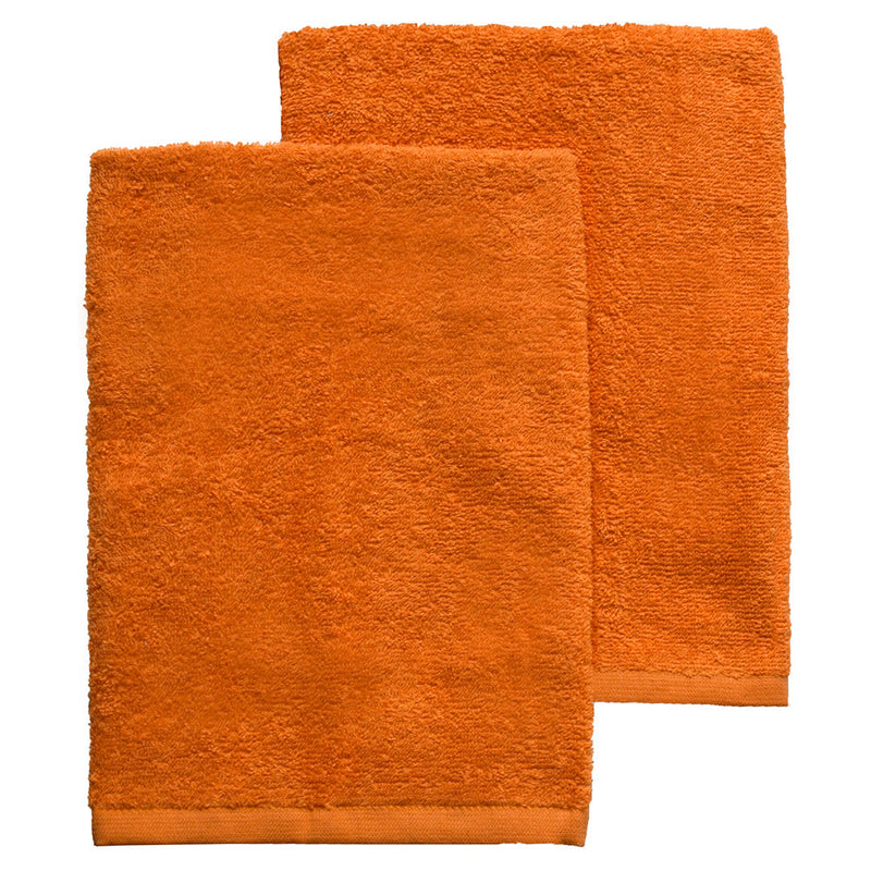 Set Spugna Asciugamani Ospite + Salvietta Arancio