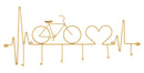 Appendiabiti da Muro Bicicletta Oro 59x3,2x26,5 cm in Metallo Oro      