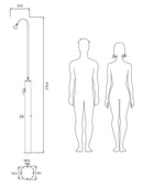 Doccia da Giardino con Pulsante Temporizzato su Doccia e Lavapiedi Minijet-P Inox Anodizzato
