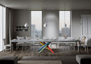 Tavolo Allungabile 120/380x90 cm Volantis Premium Cemento Gambe Multicolore 4/B      