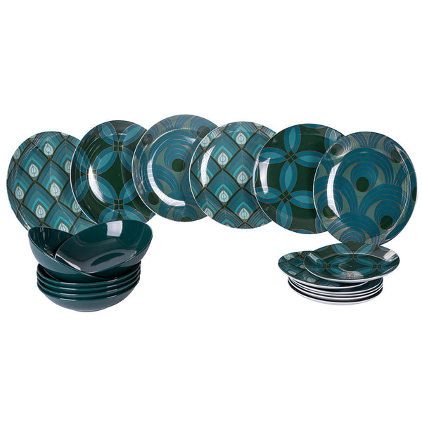 Service de Table 18 Pièces en Porcelaine et Grès VdE Tivoli 1996 Vétiver prezzo