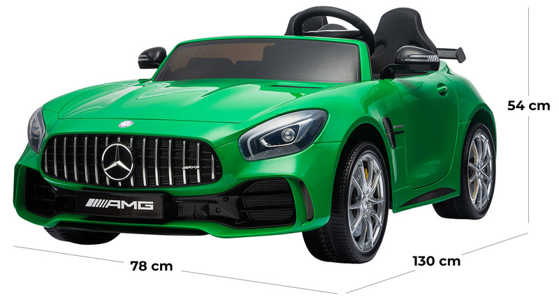 Macchina Elettrica per Bambini 2 Posti 24V con Licenza Mercedes GTR AMG Verde