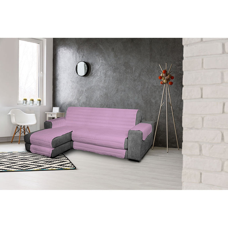 Copridivano Trapuntato in Microfibra con Penisola Sinistra Lilla