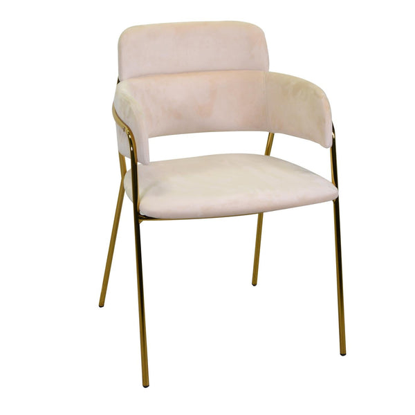 Chaise rembourrée 52x52xh79 cm en tissu velours Hannover crème prezzo