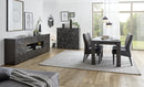 Mobile Buffet 2 Ante 4 Cassetti 240x42x84 cm in Legno TFT Praga Nero Lucido