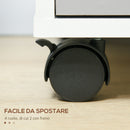 Cassettiera Portadocumenti a 4 Ruote 40x40x63,5 cm a 3 Cassetti con Chiavi di Sicurezza in MDF Bianco e Grigio  