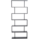 Libreria Design Moderno in Legno con 6 Ripiani Nero 80x23x192 cm 