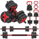 Set Manubri Regolabili 5 in 1 30 kg 95x19x19 cm con Bilanciere e Kettlebell in Plastica e Cemento      