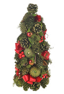 Cono Decorativo con Fiocchi H36 cm Verde