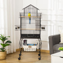 Voliera Gabbia per Uccelli 50x49x137 cm in Acciaio Nero