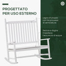 Panchina 2 Posti a Dondolo da Giardino 117x85x120 cm in Legno di Pioppo Bianco