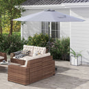 Telo per Ombrellone da Ø295 cm 8 Stecche Palo Centrale o Laterale Resistente all'Acqua Grigio  