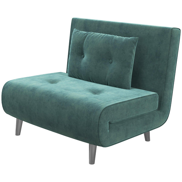 Poltrona Letto Singolo 100x88x83 cm in Velluto Verde Scuro sconto
