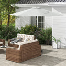 Telo per Ombrellone da Ø295 cm 8 Stecche Palo Centrale o Laterale Resistente all'Acqua Bianco  