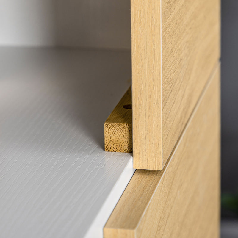 Libreria con Scaffali 5 Ripiani 63x22x166 cm in Legno e Metallo Bianco e Naturale