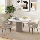 Set 2 Sedie Imbottite Stile Nordico 54x57x80 cm Tessuto Effetto Velluto Crema 