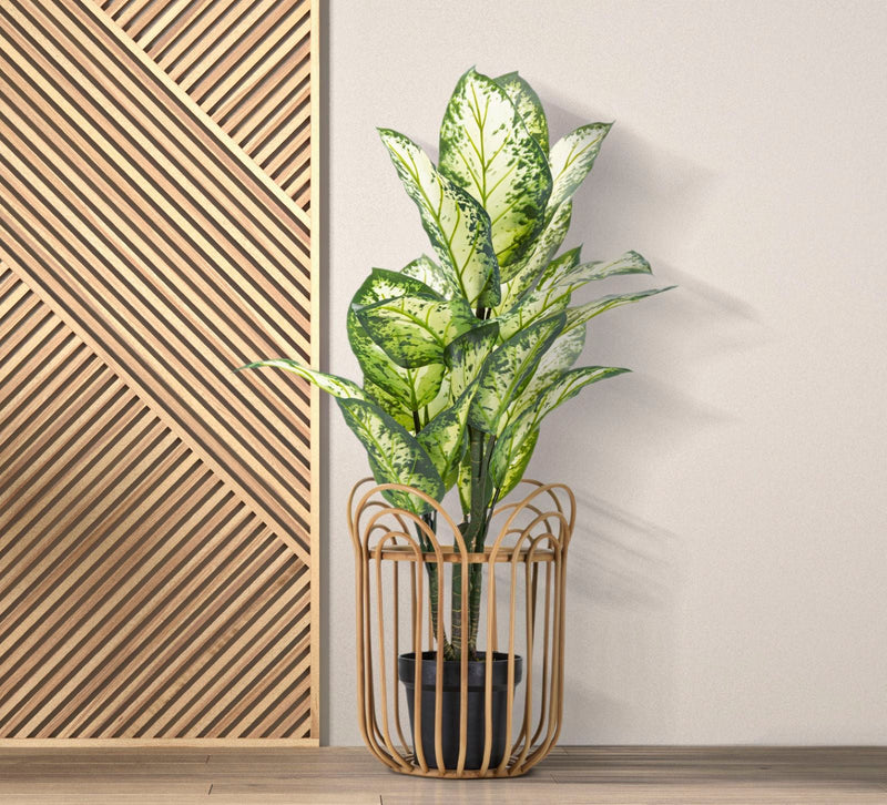 Porta Vaso Panama Ø 31,5x40 cm in Ferro e Plastica