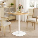 Tavolo da Pranzo Quadrato 60x60x75 cm con Piano Effetto Legno Base in Acciaio e Piedini Antiscivolo Legno Naturale      