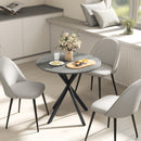 Tavolo da Pranzo Rotondo Stile Industriale Ø80x75 cm con Piano in Truciolare e Gambe a Croce in Acciaio Grigio      