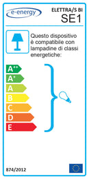 Sospensione 1xE27 Montatura Argento Vetro Filante Bianco E-Energy Elettra