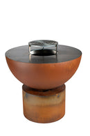 Barbecue a Legna Ø80x80 cm Primula in Acciaio Effetto Ruggine