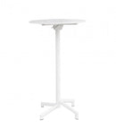 Tavolo Alto Vega Ø60x102 h cm in Acciaio Bianco