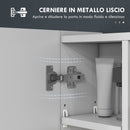 Armadietto da Bagno 90x15x75 cm con Specchio 3 Ante Soft Close e Ripiani Regolabili in MDF Bianco      