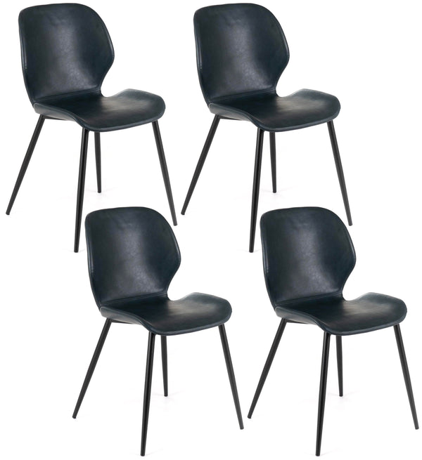 Set 4 Sedie 55x45xH83 cm in Soft-Touch Diana Petrolio online