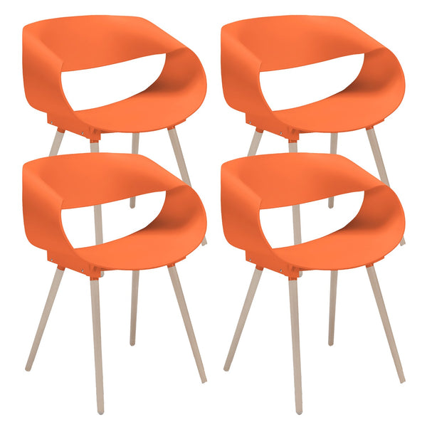 prezzo Set 4 Sedie 62x54x74 cm in Polipropilene Diletta Arancione