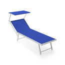 Lettino da Giardino Rimini T 181x61x38 cm Schienale Regolabile 2 Posizioni in Textilene Blu      