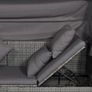 Set Salotto da Giardino Divano 2 Poltrone e Tavolino in Rattan Grigio