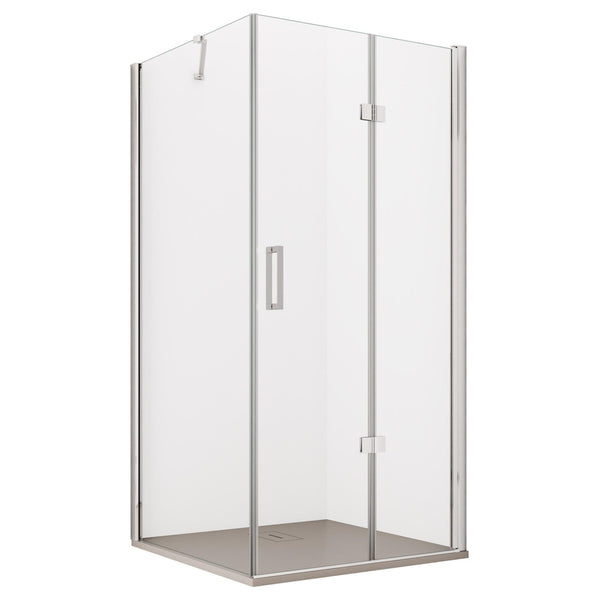 sconto Cabine de douche d'angle 1 porte pliante en cristal transparent 6 mm H195 Bonussi Eloisa Différentes tailles