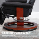 Poltrona Relax Reclinabile Manualmente fino 145° con Poggiapiedi e Rivestimento in Finta Pelle Nero      