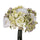 Set 2 Bouquets Artificiels Composés de 11 Fleurs Rose et Hortensia Hauteur 20 cm Blanc