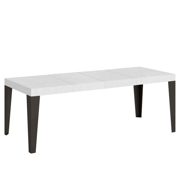 Tavolo Allungabile 160/264x90x77 cm Flame Premium Bianco Frassino sconto