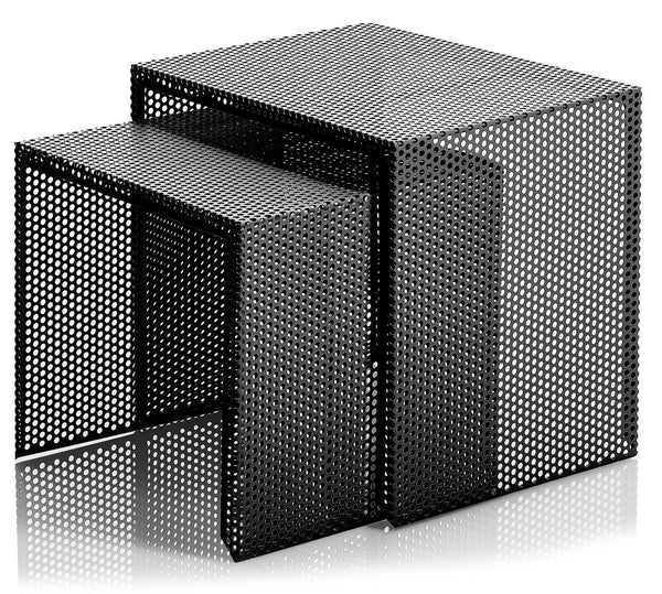 online Set de 2 Tables Basses 41x30x37 cm en Métal Noir