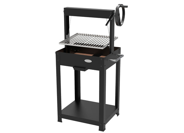 Barbecue a Legna e Carbone 55x46x121 cm BBQ Argentino in Acciaio Duramax Nero online