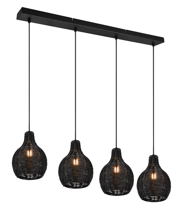 Lampada a Sospensione da Interno Attacco E14 in Tessuto Nero acquista