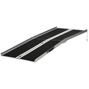 Rampa Pieghevole per Sedia a Rotelle 183x73.5 cm con Rivestimento Antiscivolo e Bordi di Sicurezza in Alluminio Nero      