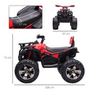 Quad per Bambini Elettrico 12V con Fari e Batteria Ricaricabile, Età 3-5 Anni, 100x65x73cm, Rosso