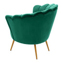 Poltrona da Salotto in Velluto Ventaglio Verde