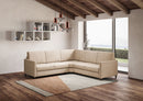 Divano Angolare 5 Posti 241x241x85 cm Karay in Tessuto Beige