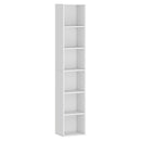Libreria 30x24x159 cm a 6 Ripiani Scaffale Autoportante per Soggiorno in Laminato Bianco      