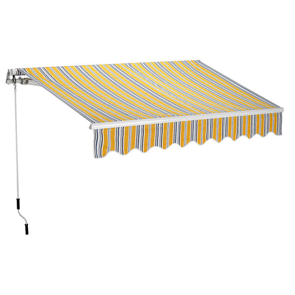 Store à Barre Carrée 200x250 cm Tissu Polyester Rayé Jaune Foncé prezzo
