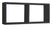 Etagère rectangulaire 2 compartiments muraux 70x30x15,5 cm en fibre de bois Morgana noir