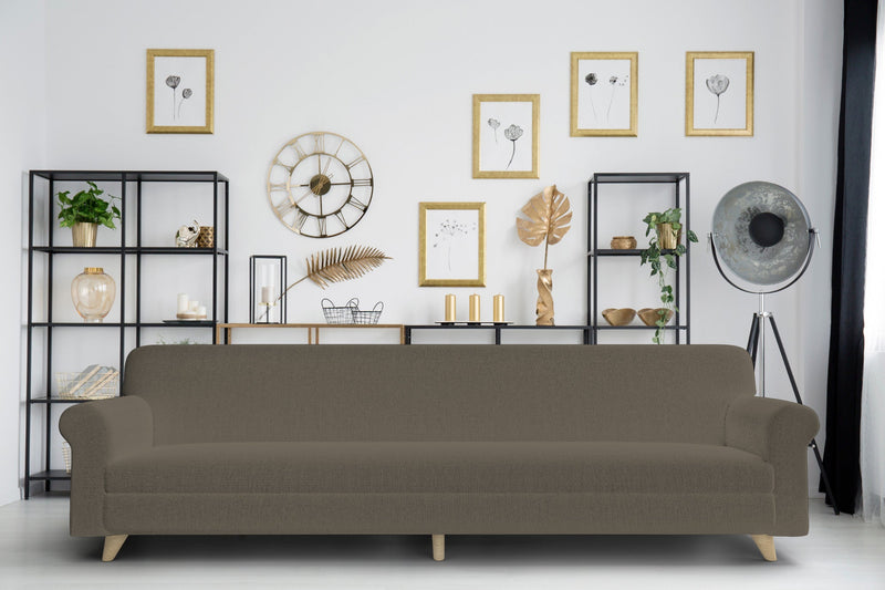 Copridivano Elasticizzato in Poliestere Tortora Varie Misure