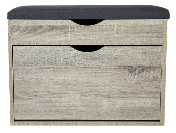 Banc étagère à chaussures avec compartiment et coussin 60x30x50 cm en papier PB et Sonoma online