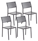 Set 4 Sedie da Giardino 46x58x84 cm in Acciaio RD Italia Lola Antracite