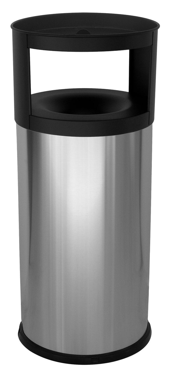 acquista Pattumiera Gettacarte Ø38xh90 cm Autoestinguente Posacenere in Acciaio Inox Argento